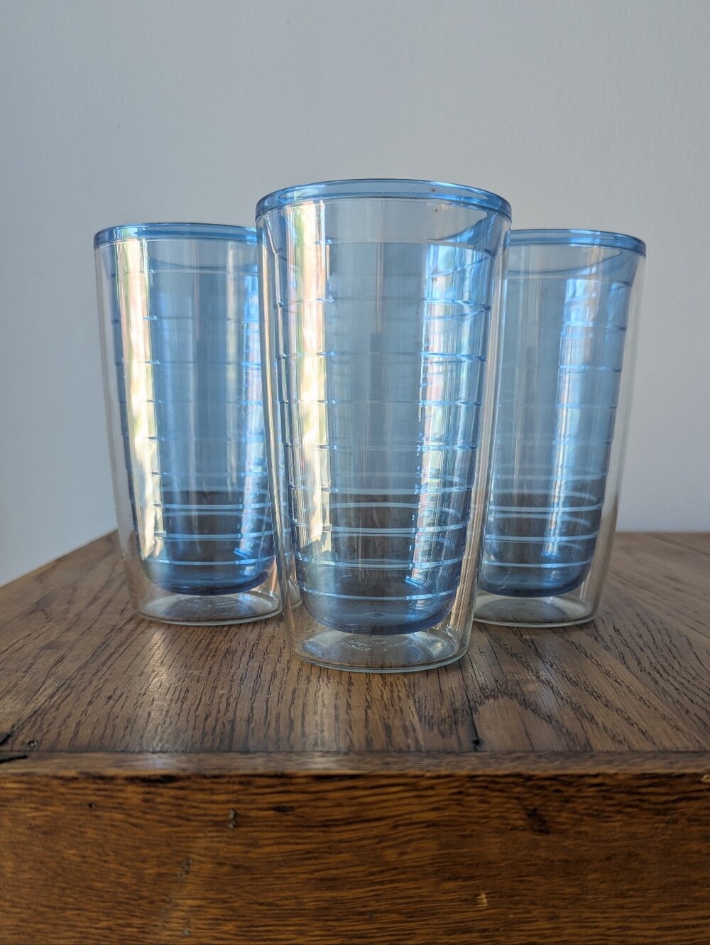 Pale Blue Clear Classic Tervis 16 oz Insulated Tumblers Set of 3 Cups